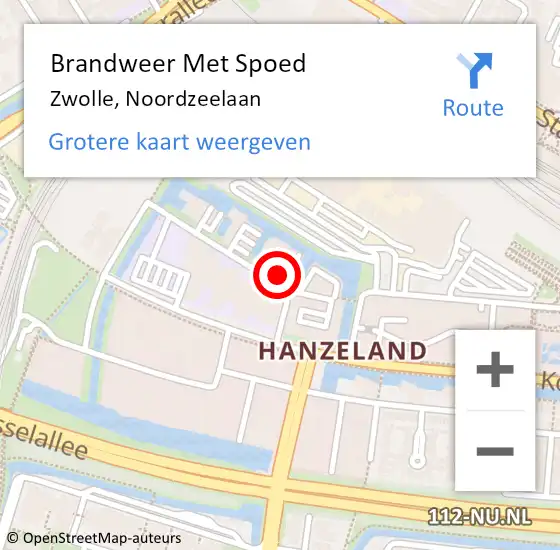 Locatie op kaart van de 112 melding: Brandweer Met Spoed Naar Zwolle, Noordzeelaan op 7 juli 2021 00:59