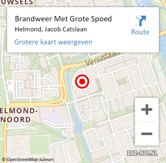 Locatie op kaart van de 112 melding: Brandweer Met Grote Spoed Naar Helmond, Jacob Catslaan op 7 juli 2021 02:22