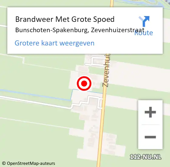 Locatie op kaart van de 112 melding: Brandweer Met Grote Spoed Naar Bunschoten-Spakenburg, Zevenhuizerstraat op 7 juli 2021 02:43