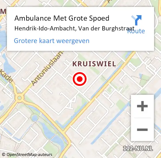 Locatie op kaart van de 112 melding: Ambulance Met Grote Spoed Naar Hendrik-Ido-Ambacht, Van der Burghstraat op 7 juli 2021 05:53