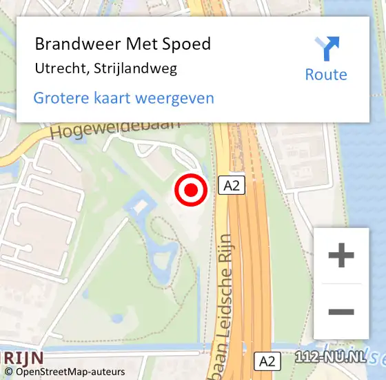 Locatie op kaart van de 112 melding: Brandweer Met Spoed Naar Utrecht, Strijlandweg op 7 juli 2021 06:05