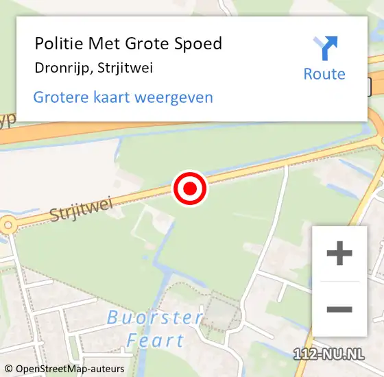 Locatie op kaart van de 112 melding: Politie Met Grote Spoed Naar Dronrijp, Strjitwei op 7 juli 2021 06:54