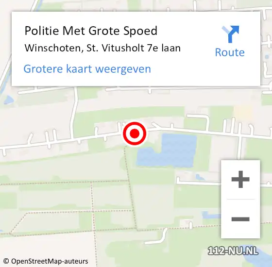 Locatie op kaart van de 112 melding: Politie Met Grote Spoed Naar Winschoten, St. Vitusholt 7e laan op 7 juli 2021 07:15