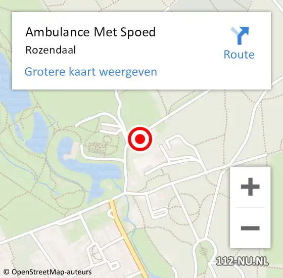 Locatie op kaart van de 112 melding: Ambulance Met Spoed Naar Rozendaal op 7 juli 2021 08:02