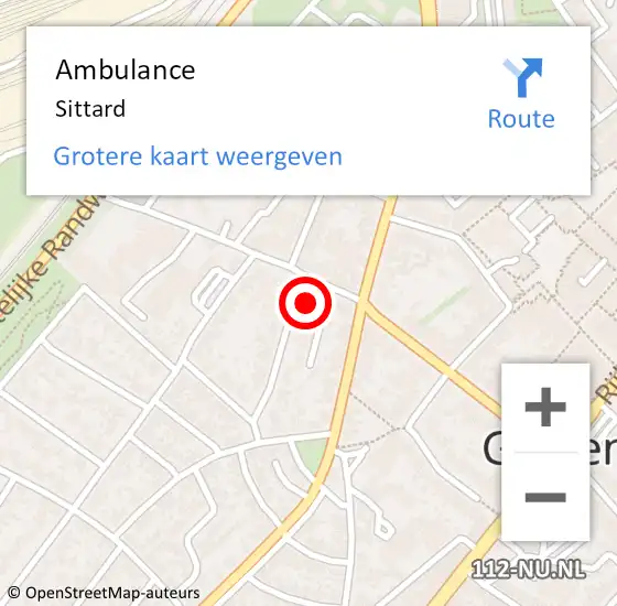 Locatie op kaart van de 112 melding: Ambulance Geleen op 7 juli 2021 09:09