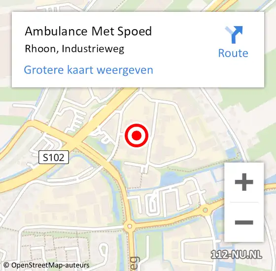 Locatie op kaart van de 112 melding: Ambulance Met Spoed Naar Rhoon, Industrieweg op 7 juli 2021 09:26