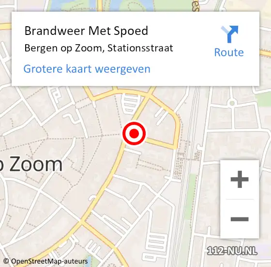 Locatie op kaart van de 112 melding: Brandweer Met Spoed Naar Bergen op Zoom, Stationsstraat op 7 juli 2021 09:29