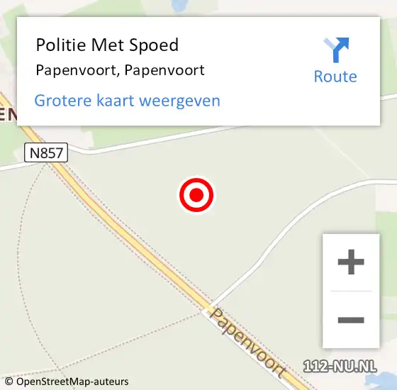 Locatie op kaart van de 112 melding: Politie Met Spoed Naar Papenvoort, Papenvoort op 7 juli 2021 09:50