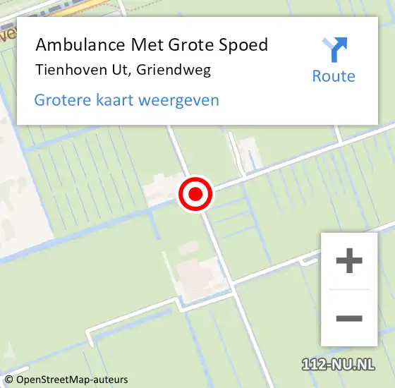 Locatie op kaart van de 112 melding: Ambulance Met Grote Spoed Naar Tienhoven Ut, Griendweg op 15 juni 2014 17:02