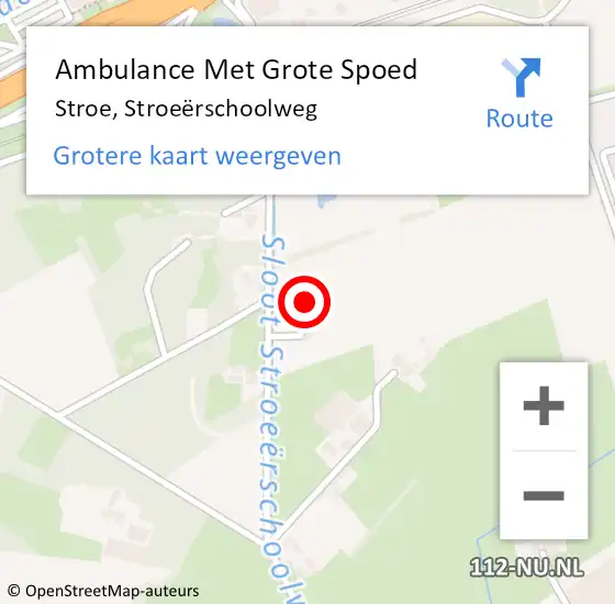 Locatie op kaart van de 112 melding: Ambulance Met Grote Spoed Naar Stroe, Stroeërschoolweg op 7 juli 2021 10:42