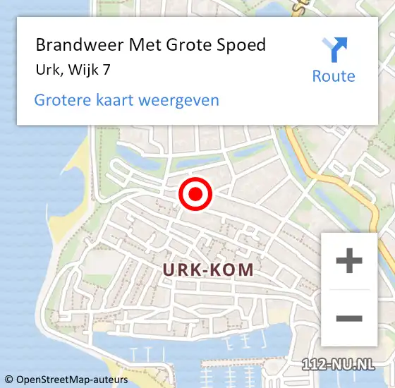 Locatie op kaart van de 112 melding: Brandweer Met Grote Spoed Naar Urk, Wijk 7 op 7 juli 2021 10:54