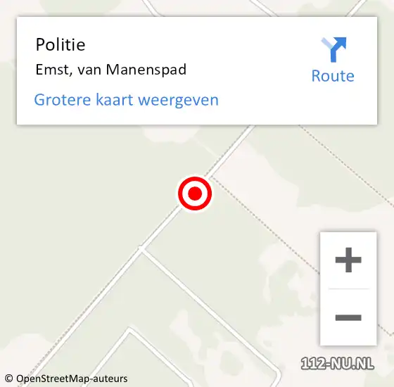 Locatie op kaart van de 112 melding: Politie Emst, van Manenspad op 7 juli 2021 10:54