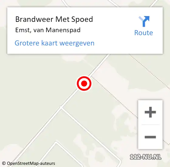 Locatie op kaart van de 112 melding: Brandweer Met Spoed Naar Emst, van Manenspad op 7 juli 2021 11:10