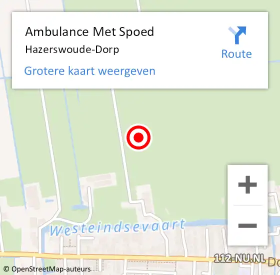 Locatie op kaart van de 112 melding: Ambulance Met Spoed Naar Hazerswoude-Dorp op 7 juli 2021 11:33