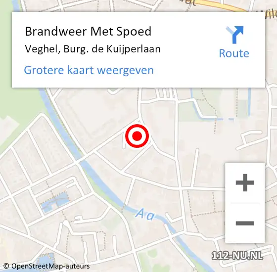 Locatie op kaart van de 112 melding: Brandweer Met Spoed Naar Veghel, Burg. de Kuijperlaan op 7 juli 2021 11:46