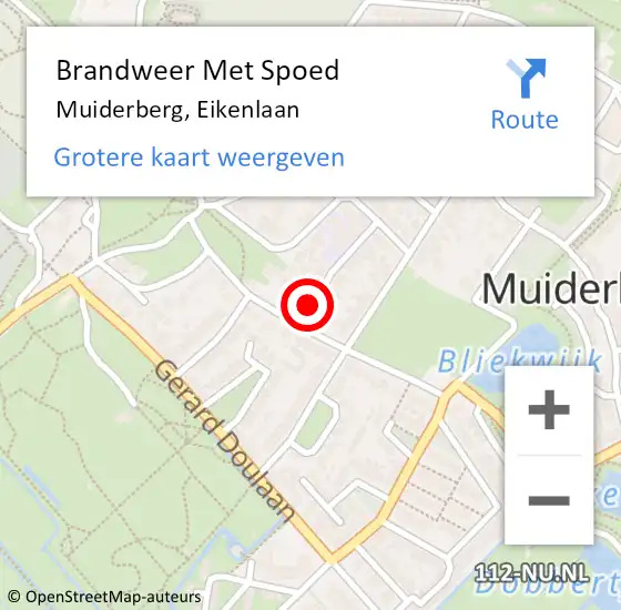 Locatie op kaart van de 112 melding: Brandweer Met Spoed Naar Muiderberg, Eikenlaan op 7 juli 2021 12:26