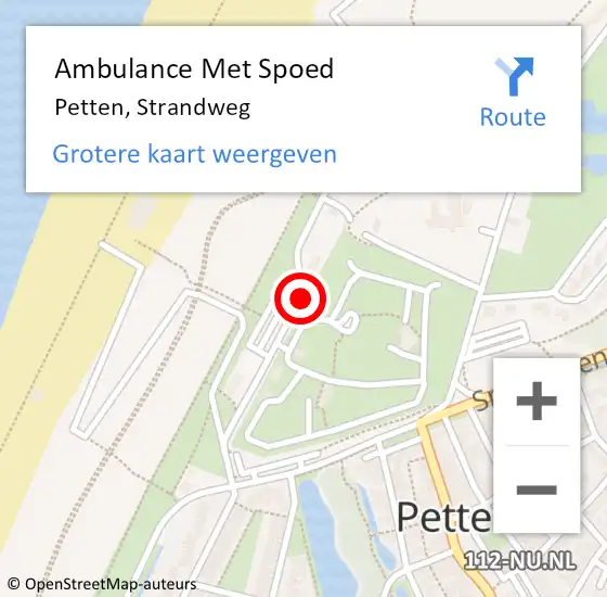 Locatie op kaart van de 112 melding: Ambulance Met Spoed Naar Petten, Strandweg op 7 juli 2021 12:28