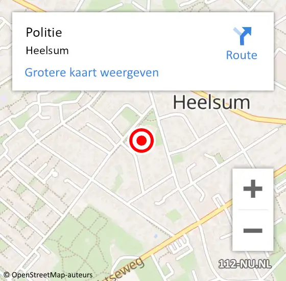 Locatie op kaart van de 112 melding: Politie Heelsum op 7 juli 2021 12:30