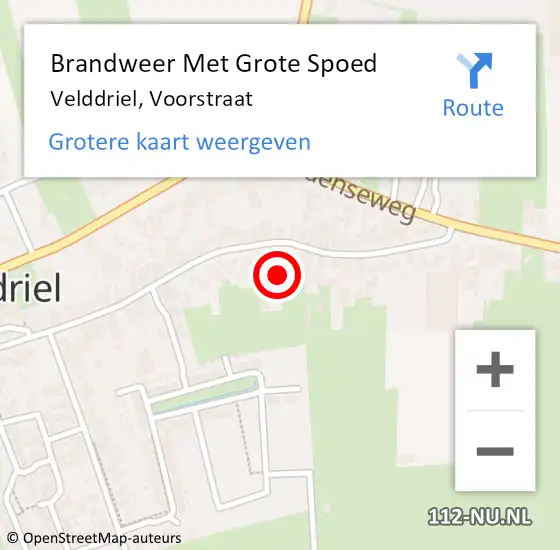 Locatie op kaart van de 112 melding: Brandweer Met Grote Spoed Naar Velddriel, Voorstraat op 7 juli 2021 12:36