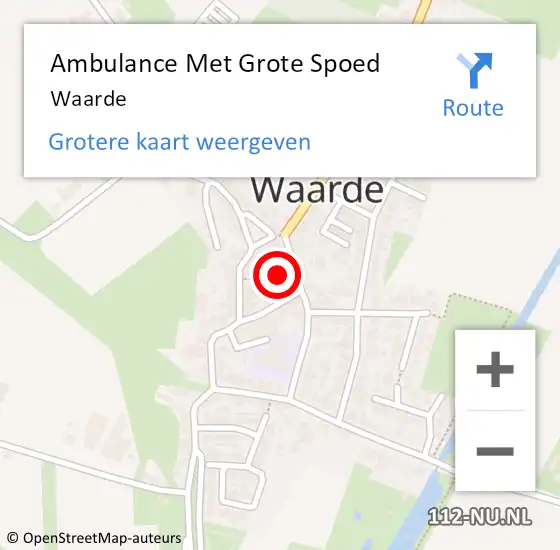 Locatie op kaart van de 112 melding: Ambulance Met Grote Spoed Naar Waarde op 7 juli 2021 12:40