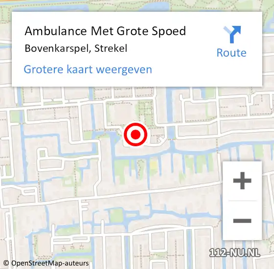 Locatie op kaart van de 112 melding: Ambulance Met Grote Spoed Naar Bovenkarspel, Strekel op 7 juli 2021 12:50