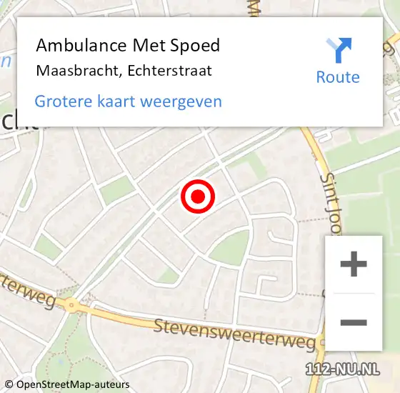 Locatie op kaart van de 112 melding: Ambulance Met Spoed Naar Maasbracht, Echterstraat op 7 juli 2021 12:51