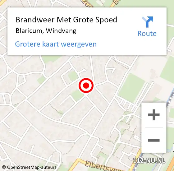 Locatie op kaart van de 112 melding: Brandweer Met Grote Spoed Naar Blaricum, Windvang op 7 juli 2021 12:54