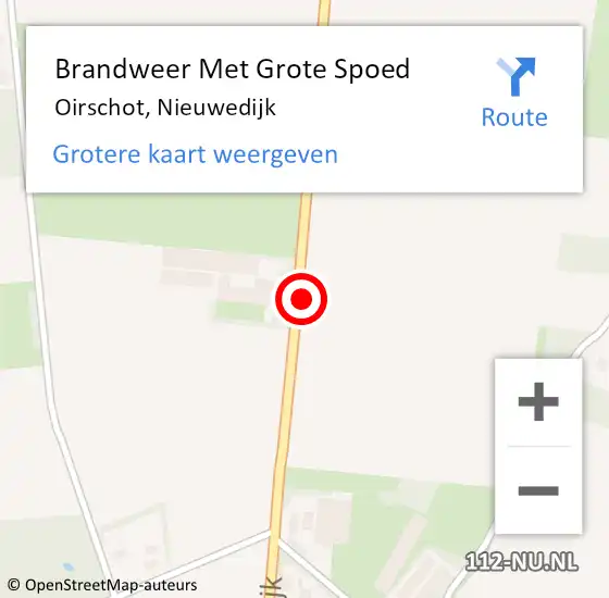 Locatie op kaart van de 112 melding: Brandweer Met Grote Spoed Naar Oirschot, Nieuwedijk op 7 juli 2021 13:02