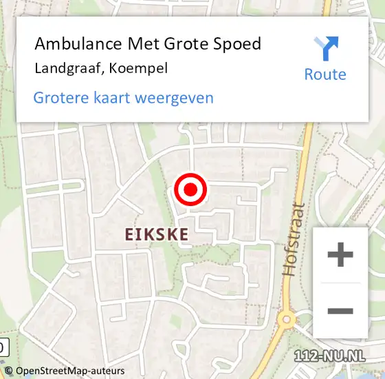 Locatie op kaart van de 112 melding: Ambulance Met Grote Spoed Naar Landgraaf, Koempel op 15 juni 2014 17:23