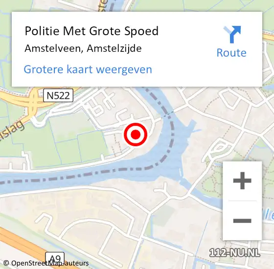 Locatie op kaart van de 112 melding: Politie Met Grote Spoed Naar Amstelveen, Amstelzijde op 7 juli 2021 13:30