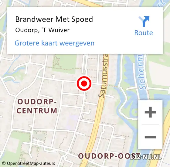 Locatie op kaart van de 112 melding: Brandweer Met Spoed Naar Oudorp, 'T Wuiver op 15 juni 2014 17:23