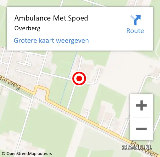 Locatie op kaart van de 112 melding: Ambulance Met Spoed Naar Overberg op 7 juli 2021 13:36