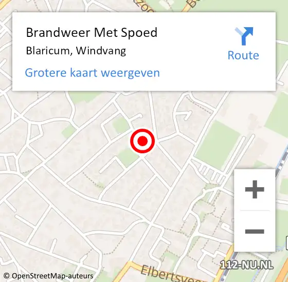 Locatie op kaart van de 112 melding: Brandweer Met Spoed Naar Blaricum, Windvang op 7 juli 2021 13:39