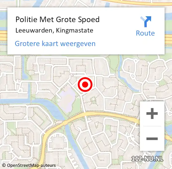 Locatie op kaart van de 112 melding: Politie Met Grote Spoed Naar Leeuwarden, Kingmastate op 7 juli 2021 14:32