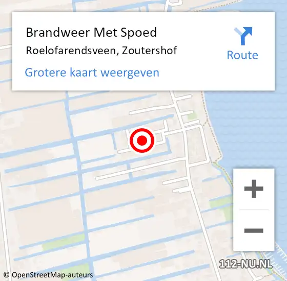 Locatie op kaart van de 112 melding: Brandweer Met Spoed Naar Roelofarendsveen, Zoutershof op 7 juli 2021 14:50