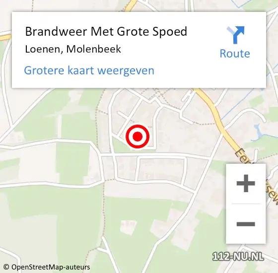 Locatie op kaart van de 112 melding: Brandweer Met Grote Spoed Naar Loenen, Molenbeek op 15 juni 2014 17:36