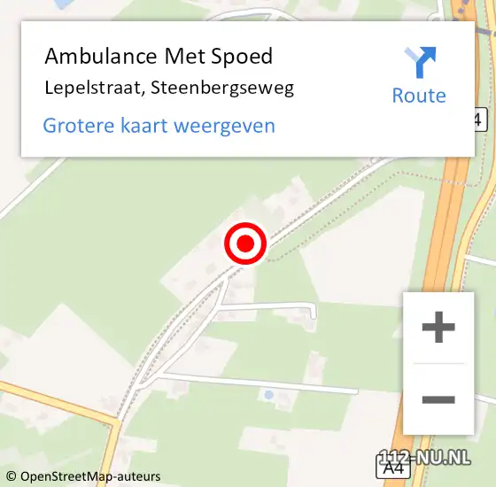 Locatie op kaart van de 112 melding: Ambulance Met Spoed Naar Lepelstraat, Steenbergseweg op 15 juni 2014 17:37