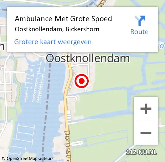 Locatie op kaart van de 112 melding: Ambulance Met Grote Spoed Naar Oostknollendam, Bickershorn op 7 juli 2021 15:18