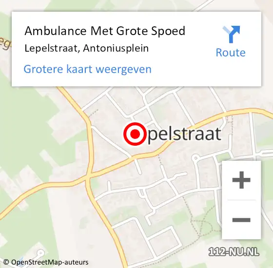 Locatie op kaart van de 112 melding: Ambulance Met Grote Spoed Naar Lepelstraat, Antoniusplein op 15 juni 2014 17:39