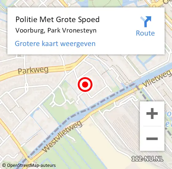 Locatie op kaart van de 112 melding: Politie Met Grote Spoed Naar Voorburg, Park Vronesteyn op 7 juli 2021 15:39