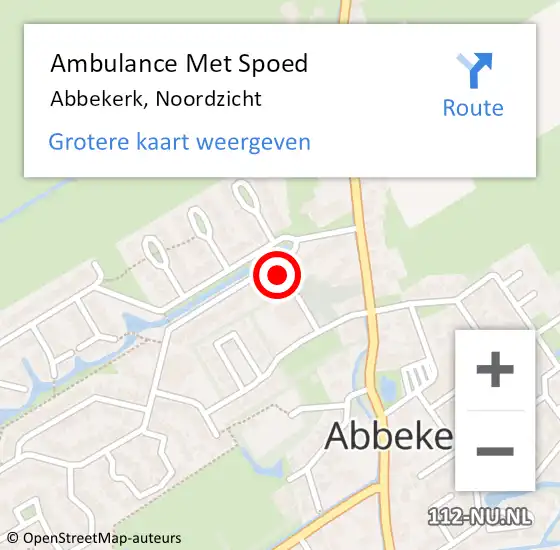 Locatie op kaart van de 112 melding: Ambulance Met Spoed Naar Abbekerk, Noordzicht op 7 juli 2021 15:44