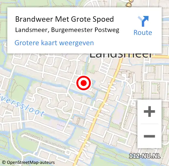 Locatie op kaart van de 112 melding: Brandweer Met Grote Spoed Naar Landsmeer, Burgemeester Postweg op 7 juli 2021 15:45