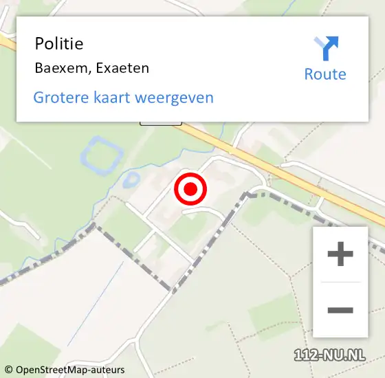 Locatie op kaart van de 112 melding: Politie Baexem, Exaeten op 7 juli 2021 16:24