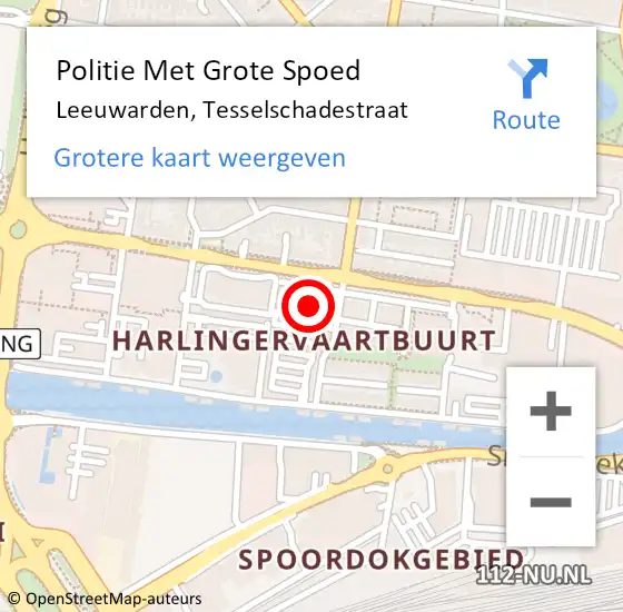 Locatie op kaart van de 112 melding: Politie Met Grote Spoed Naar Leeuwarden, Tesselschadestraat op 7 juli 2021 16:26