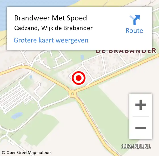 Locatie op kaart van de 112 melding: Brandweer Met Spoed Naar Cadzand, Wijk de Brabander op 7 juli 2021 16:34