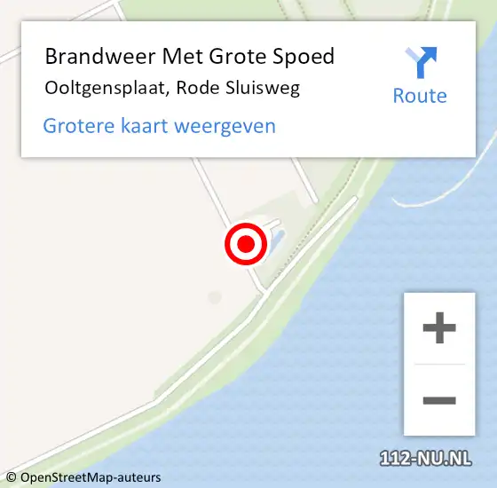 Locatie op kaart van de 112 melding: Brandweer Met Grote Spoed Naar Ooltgensplaat, Rode Sluisweg op 7 juli 2021 16:59