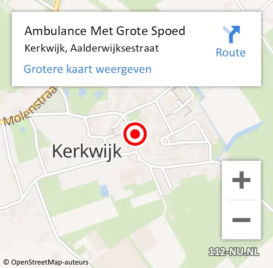 Locatie op kaart van de 112 melding: Ambulance Met Grote Spoed Naar Kerkwijk, Aalderwijksestraat op 7 juli 2021 17:05