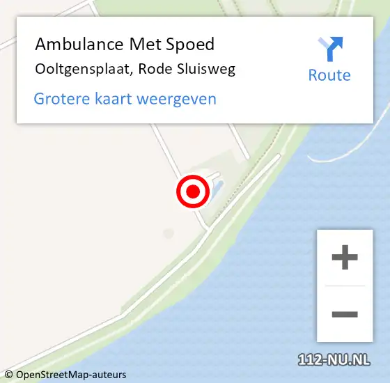 Locatie op kaart van de 112 melding: Ambulance Met Spoed Naar Ooltgensplaat, Rode Sluisweg op 7 juli 2021 17:18