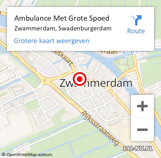 Locatie op kaart van de 112 melding: Ambulance Met Grote Spoed Naar Zwammerdam, Swadenburgerdam op 7 juli 2021 17:29