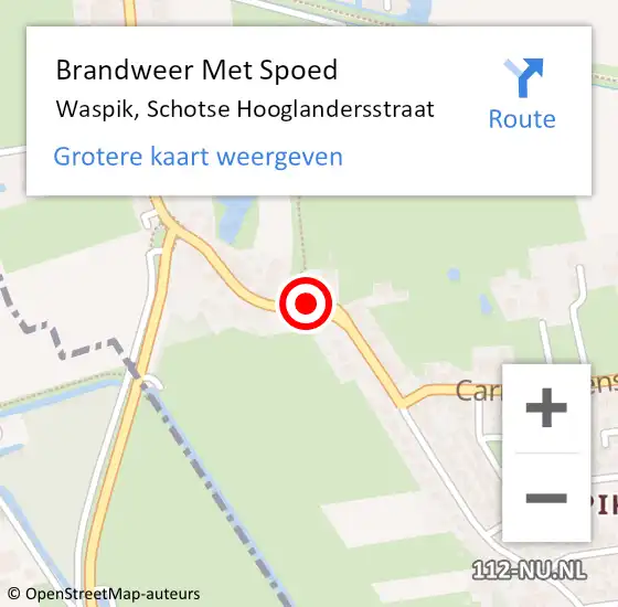 Locatie op kaart van de 112 melding: Brandweer Met Spoed Naar Waspik, Schotse Hooglandersstraat op 7 juli 2021 17:33